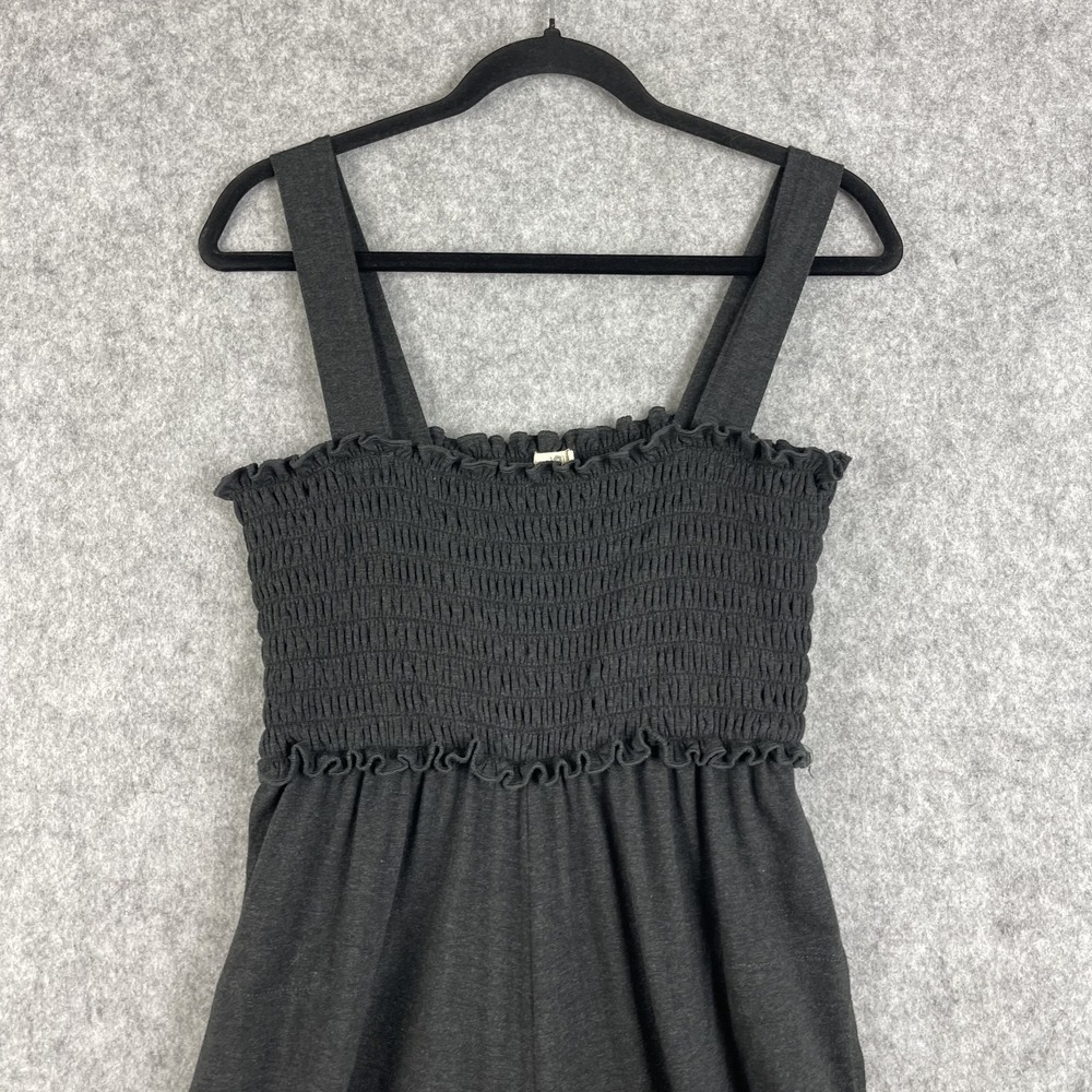 Natural Life Harper Knit Wide Leg Jumpsuit Womens L/XL Gray Smocked Boho Coastal - Picture 4 of 14